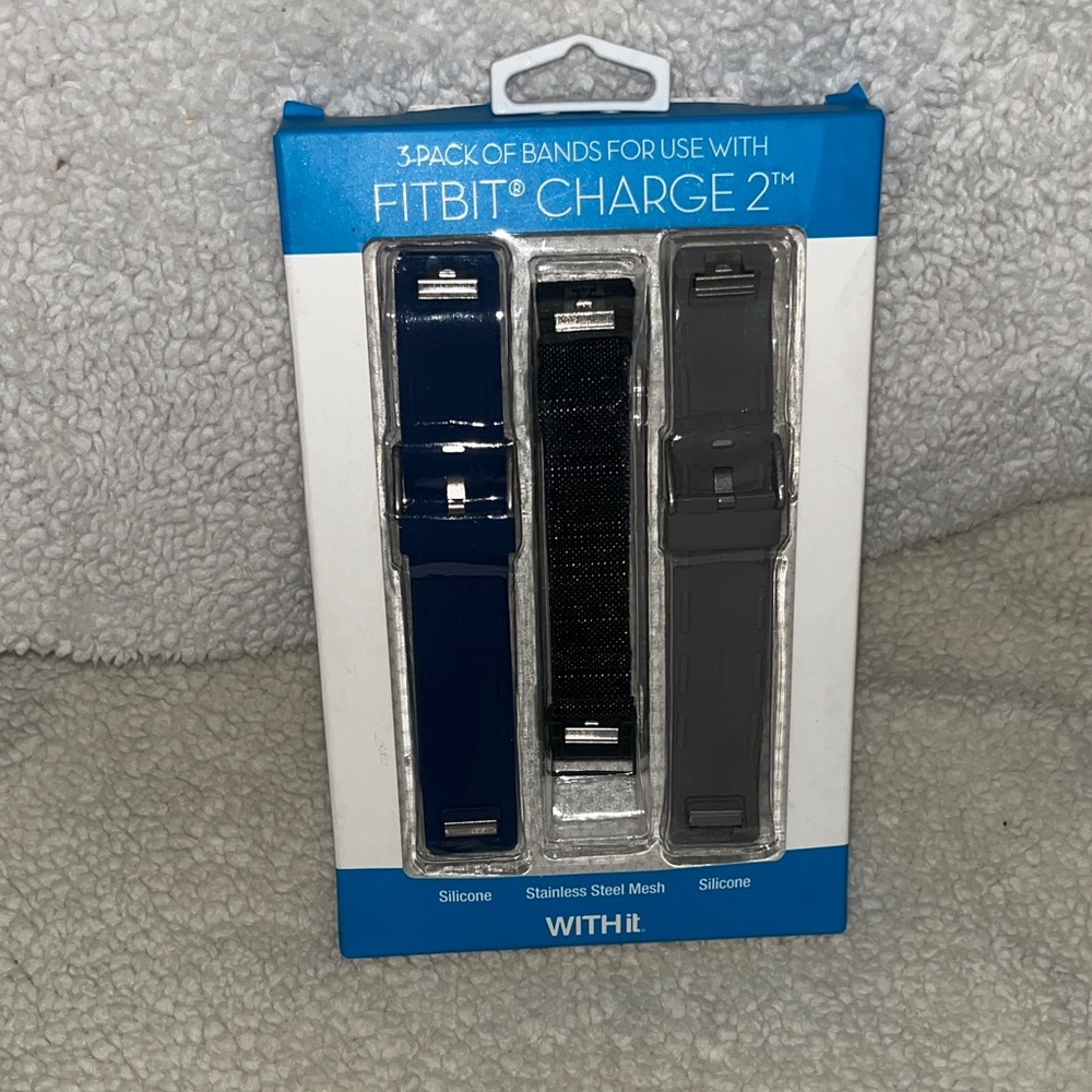 Fitbit Charge 2 Band Pack - Blue, Black, Gray